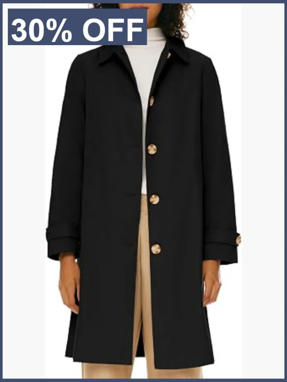 Classic Single Breasted Trench Coat Mid Long Lapel Windproof Slim Outerwear
